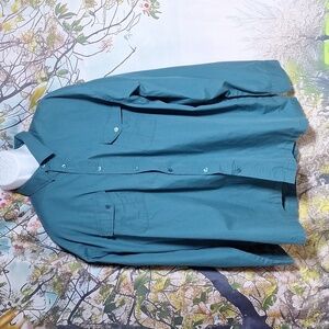 Stone creek Green long sleeve shirt with front pockets 4X